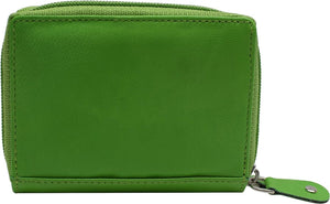 MARSHAL Small Genuine Leather Wallet for Women, RFID Blocking Credit Card Holder Wallet (Light Green)-menswallet