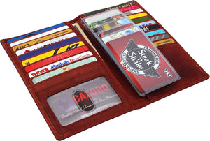 RFID Blocking Premium Vintage Leather Long Bifold Credit Card ID Wallet-menswallet