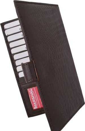 Marshal RFID Blocking Soft Premium Leather Bifold Credit Card Holder with Button Closure (Black)-menswallet