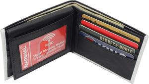 RFID Blocking Men's USA Flag Printed Bifold Genuine Leather Wallet Western with Gift box-menswallet