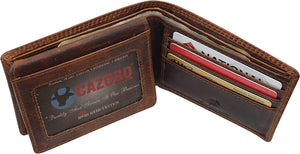 CAZORO Wallet for Mens Vintage Leather RFID Blocking Classic Bifold Wallet for Men Gift Box (Design)-menswallet