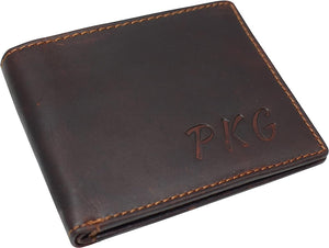 Personalized 100% RFID Men's Slim Classic Bifold Credit Card ID Vintage Leather Wallet-menswallet