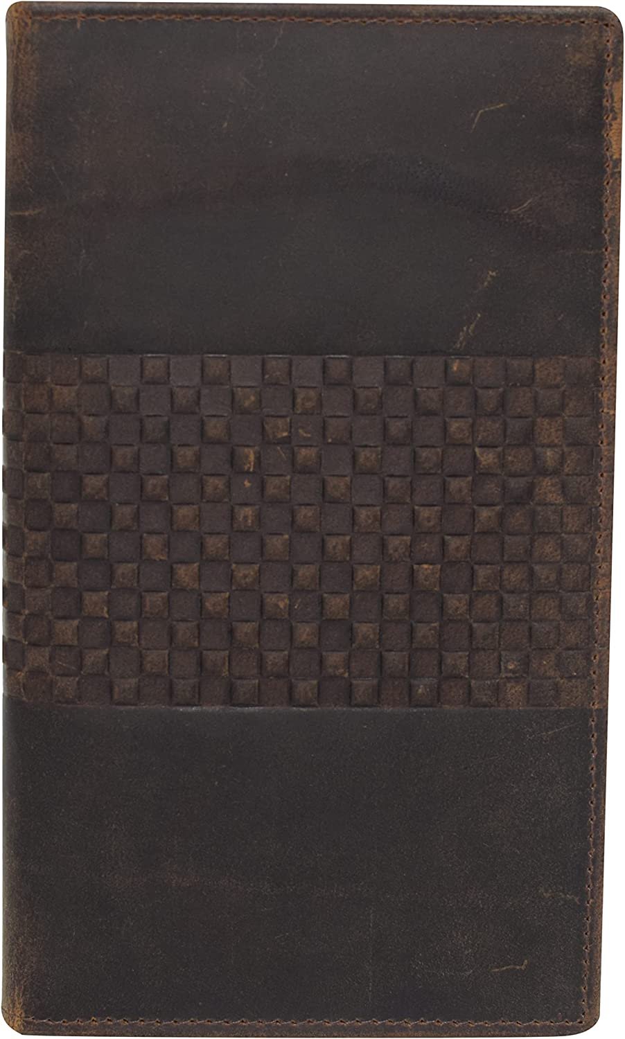 CAZORO RFID Blocking Mens Genuine Vintage Leather Bifold Long Wallet (Design Brown)-menswallet