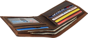 CAZORO AirTag Wallet RFID Blocking Slim Men's Bifold Vintage Leather Wallet for Men with AirTag Holder (Brown)-menswallet