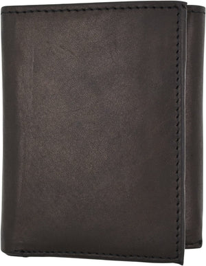 Boys Slim Compact Flap Id and Coin Pocket Trifold Wallet soft leather-menswallet