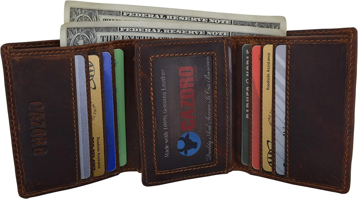Personalized Name Initials Wallets RFID Blocking Mens Classic Trifold Vintage Leather Credit Card ID Wallet