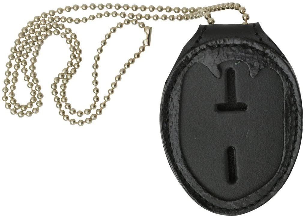 Clip on Leather Badge Holder with Chain #2520TABK