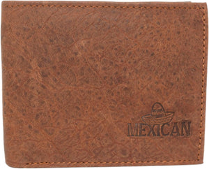 Mexican Sombrero Men's RFID Blocking Genuine Leather Bifold Trifold Card ID Wallet-menswallet