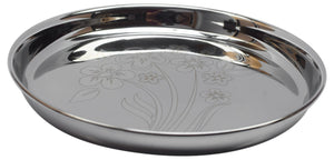 Stainless Steel Plate Dish Kalash Lota Pot Kalsa Parai Puja Accessory Gifts Pooja Flower Design-menswallet
