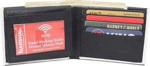 RFID Blocking Genuine Leather Printed Skull Theme Bifold Wallet with Gift box for men (Skull 3)-menswallet
