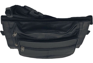 Leather Pistol Gun CCW Concealed Holster Belt Bag Waist Fanny Pack New Black-menswallet