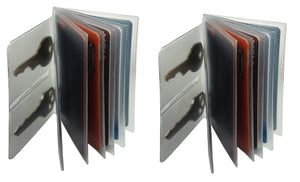 Set of 2 Heavy Duty Vinyl 6 Pages Insert with Key Pages for Bifold or Trifolds Wallet Made in USA-menswallet