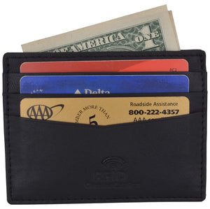 Men's RFID Blocking Slim Thin Soft Genuine Leather Credit Card Case Holder Wallet by Swiss Marshall-menswallet