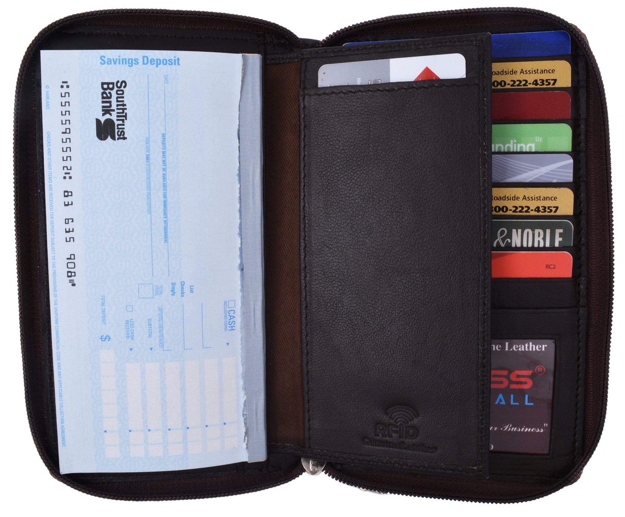 Men's Double Zipper Travel Wallet